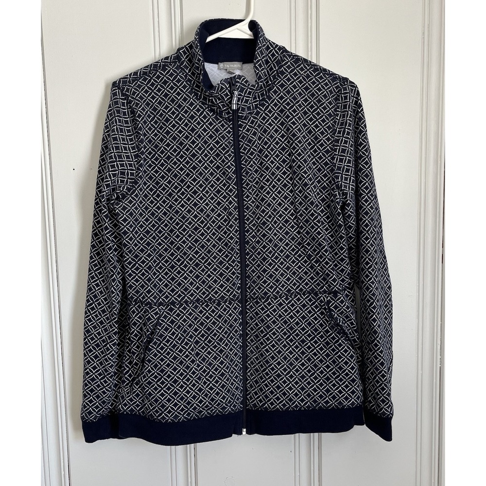 Talbots Women's Medium Blue Jacket • Classic Zip Front Layering Piece • Chic